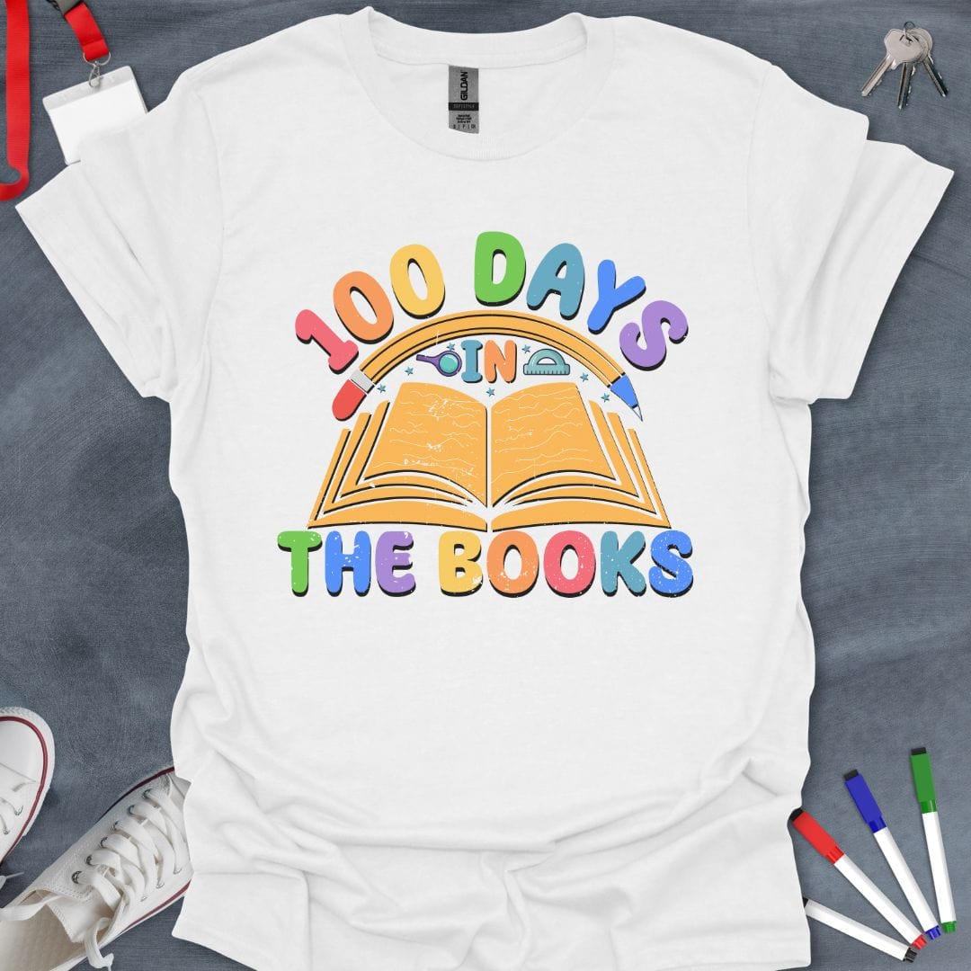 Teacher T-Shirt White / S 100 Days in the Books T-Shirt