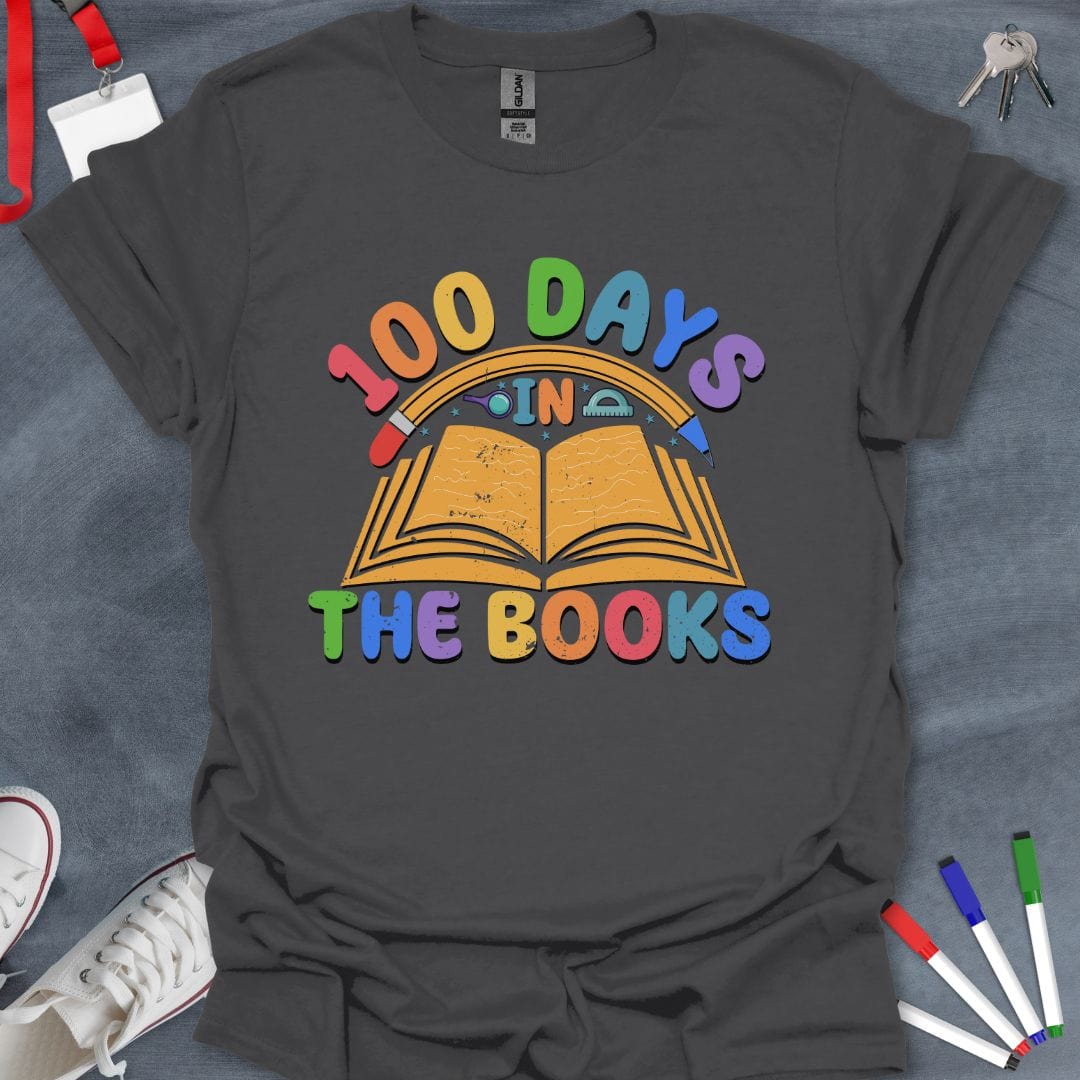 Teacher T-Shirt Charcoal / S 100 Days in the Books T-Shirt