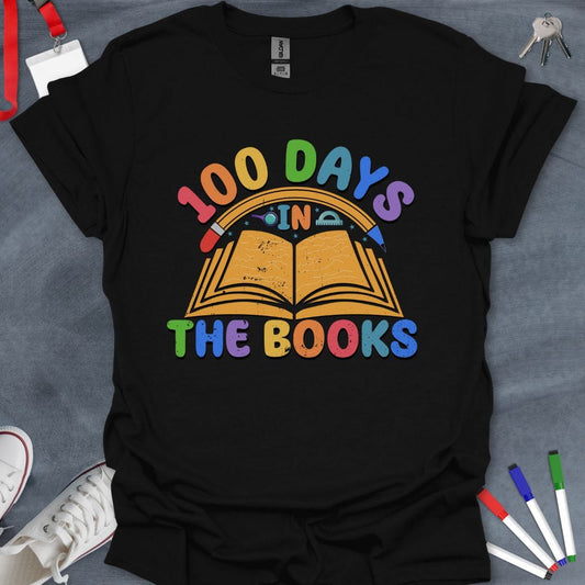 Teacher T-Shirt Black / S 100 Days in the Books T-Shirt