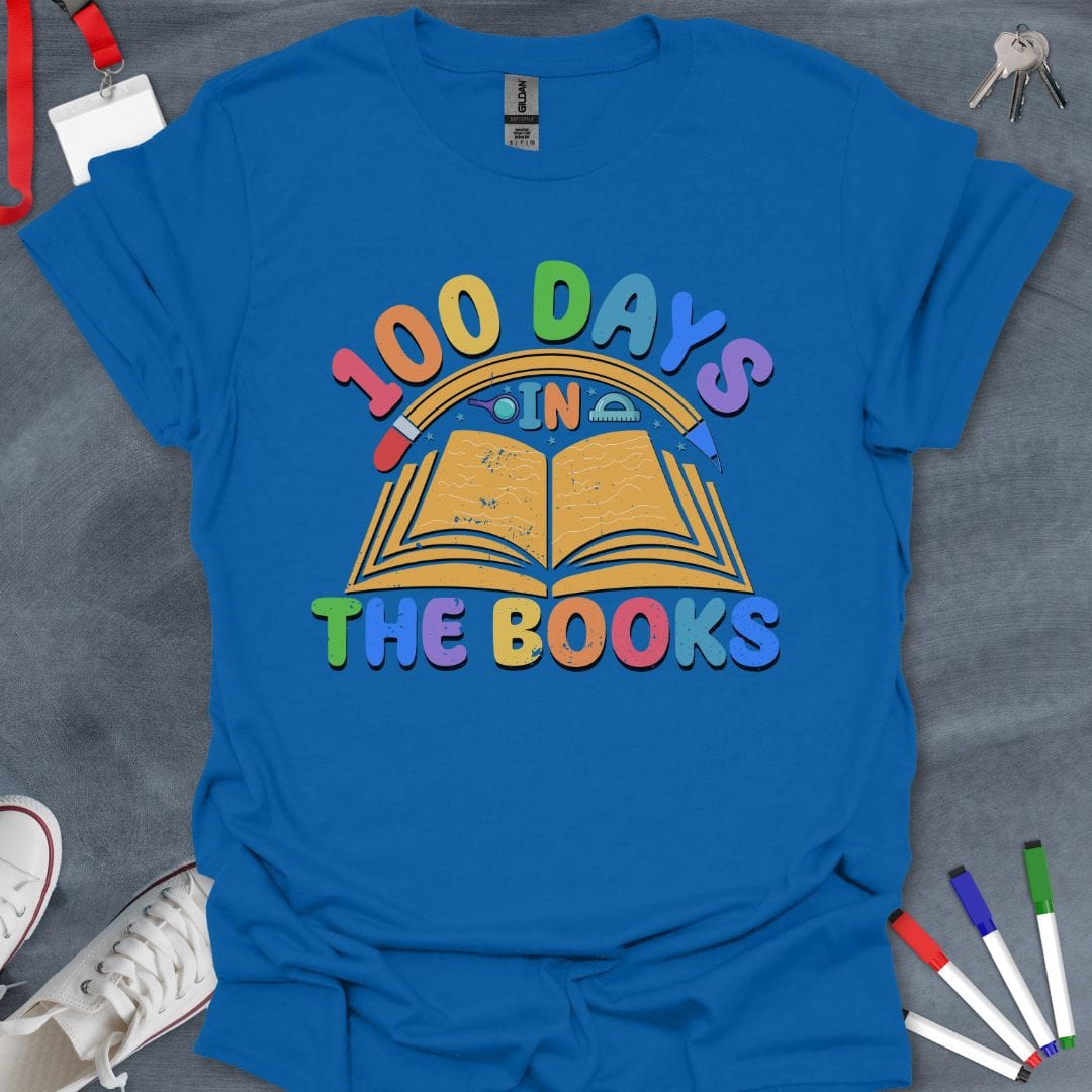 Teacher T-Shirt Royal / S 100 Days in the Books T-Shirt