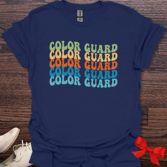 Teacher T-Shirt Navy / S Color Guard Repeated Logo T-Shirt