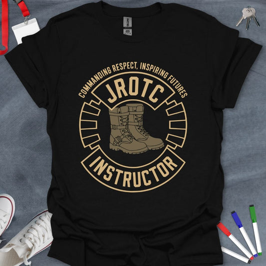 Teacher T-Shirt Black / S JROTC Instructor Commanding Respect T-Shirt