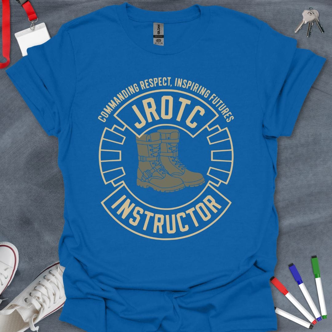 Teacher T-Shirt Royal / S JROTC Instructor Commanding Respect T-Shirt