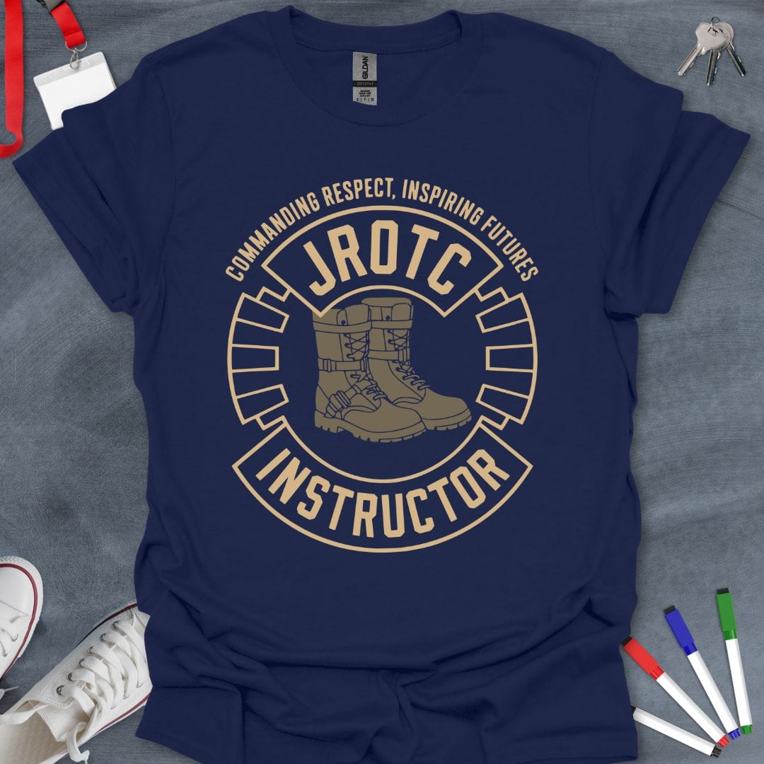 Teacher T-Shirt Navy / S JROTC Instructor Commanding Respect T-Shirt