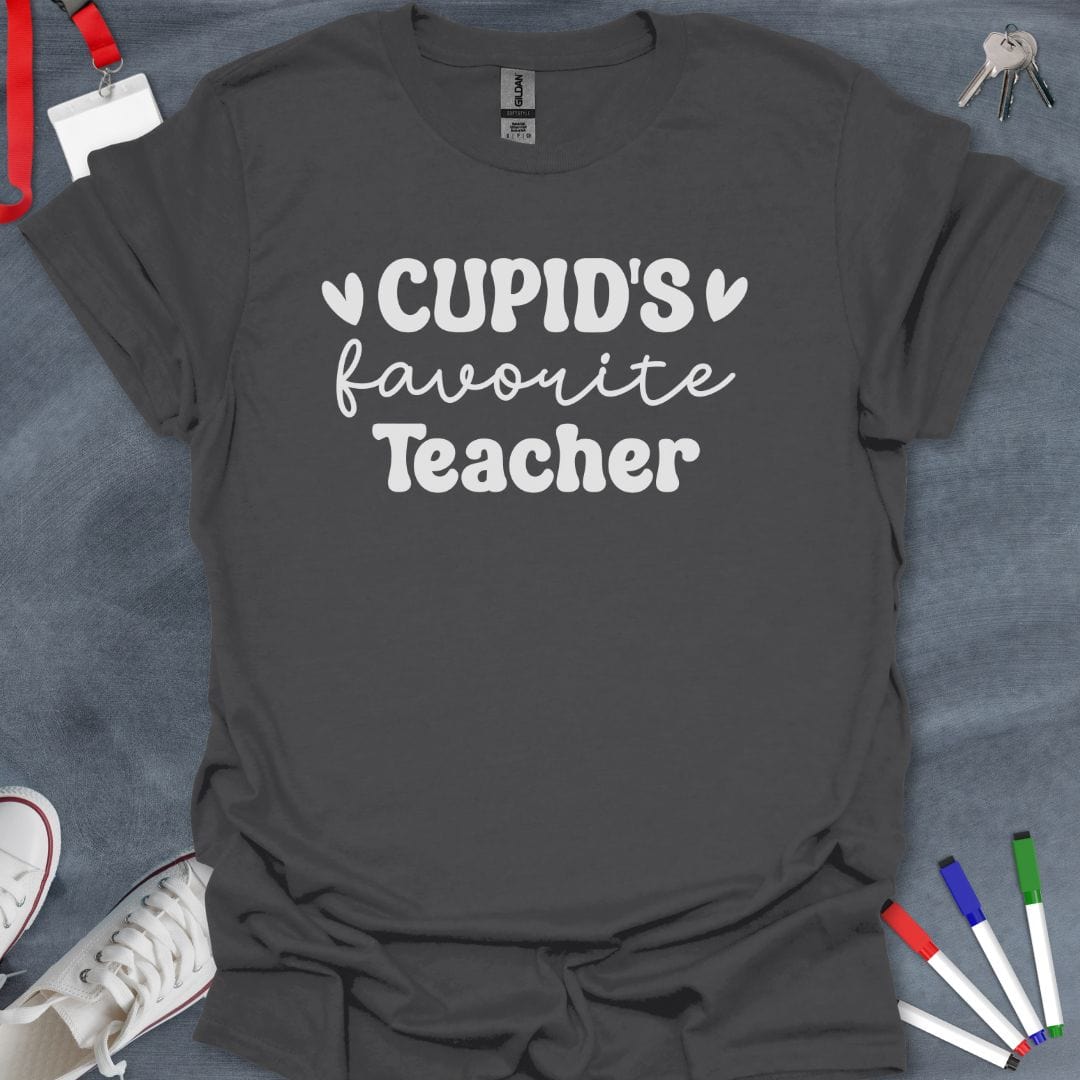 Teacher T-Shirt Charcoal / S Cupid's Favorite Teacher T-Shirt