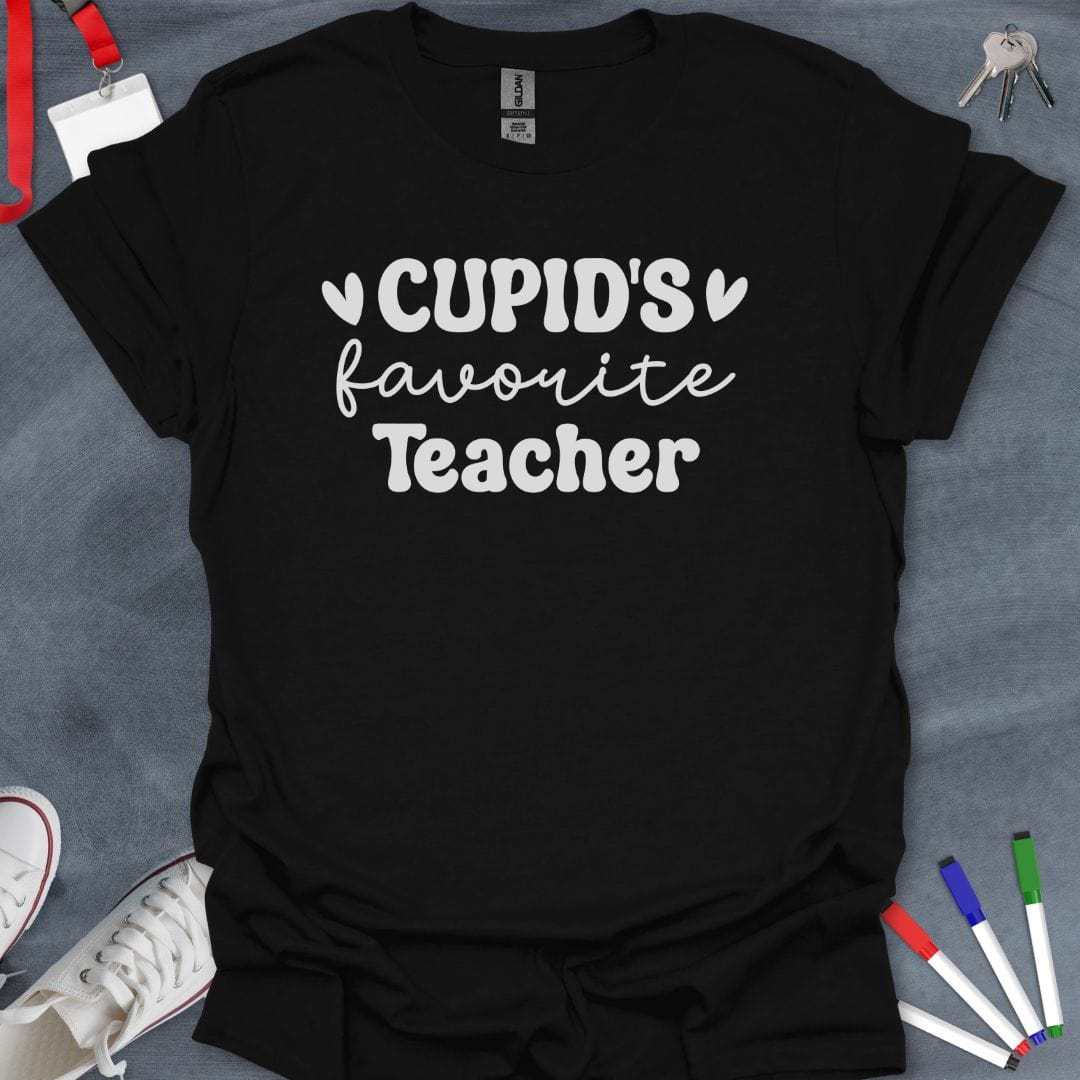 Teacher T-Shirt Black / S Cupid's Favorite Teacher T-Shirt