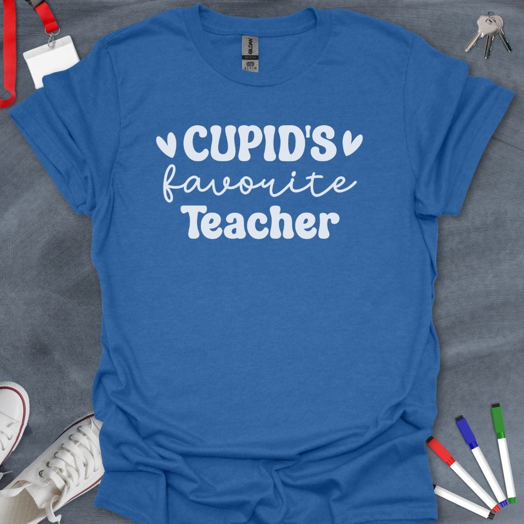 Teacher T-Shirt Heather Royal / S Cupid's Favorite Teacher T-Shirt