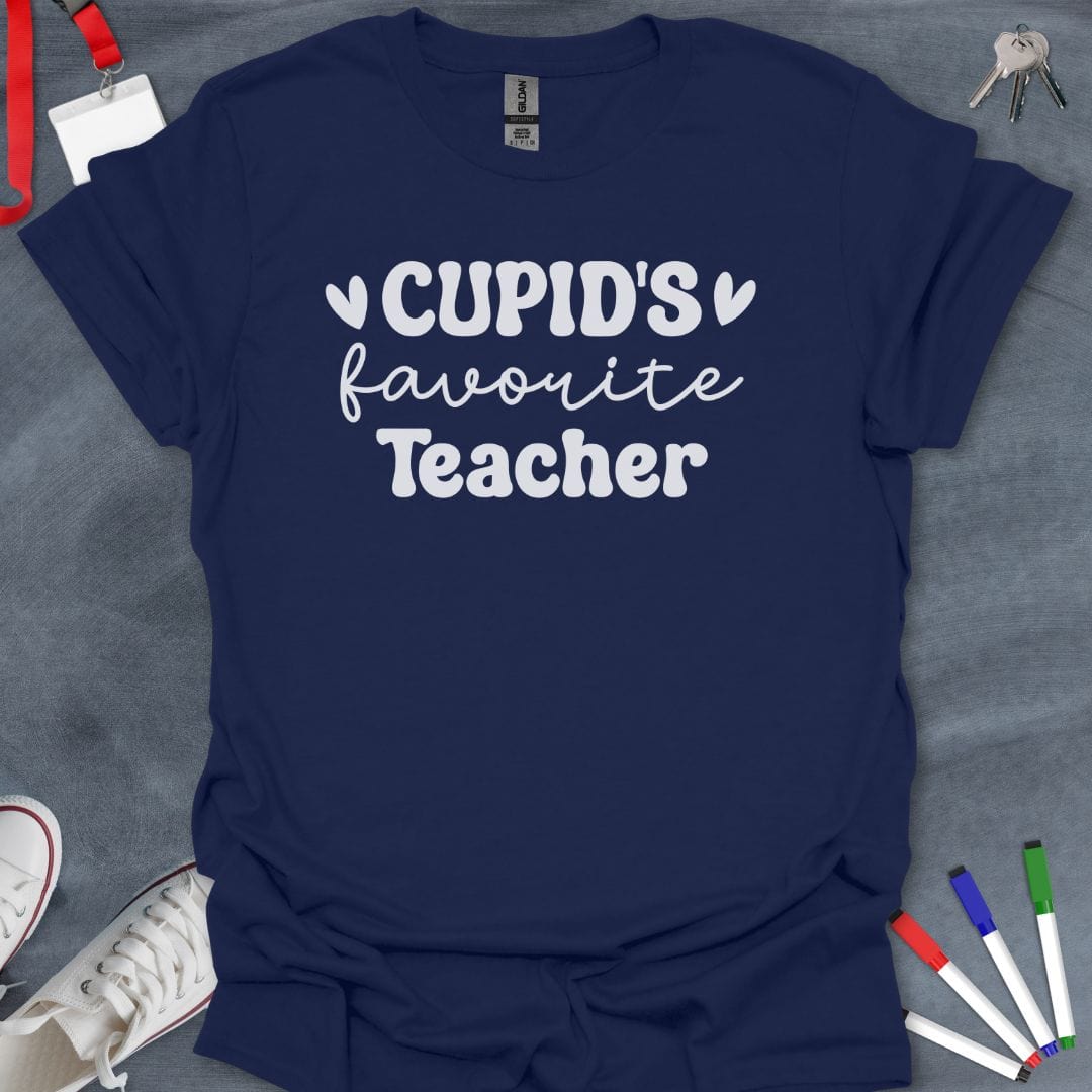 Teacher T-Shirt Navy / S Cupid's Favorite Teacher T-Shirt