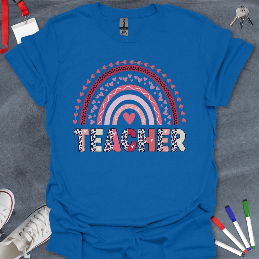 Teacher T-Shirt Royal / S Heartfelt Rainbow Teacher T-Shirt