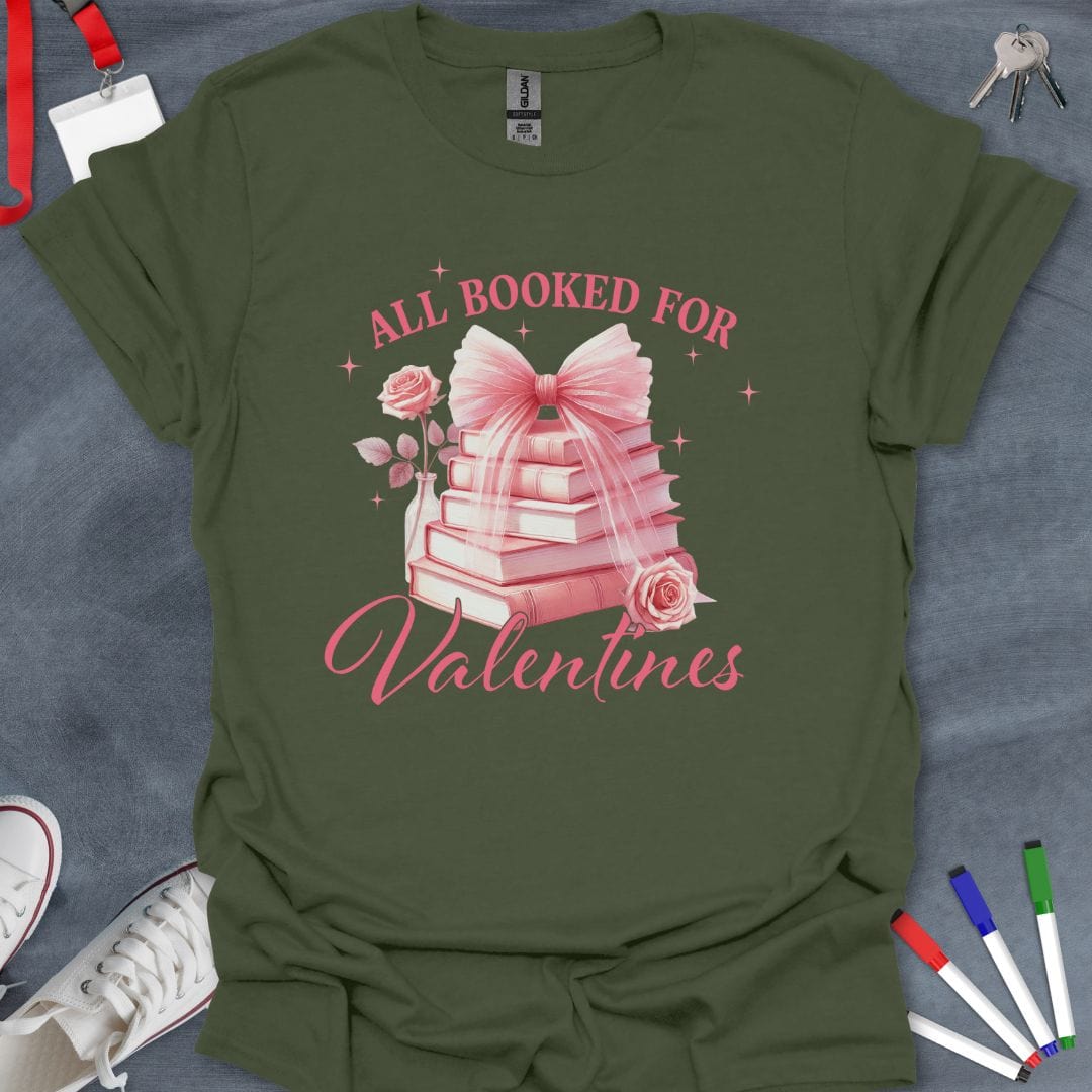 Teacher T-Shirt Military Green / S Valentine's Literary Love T-Shirt