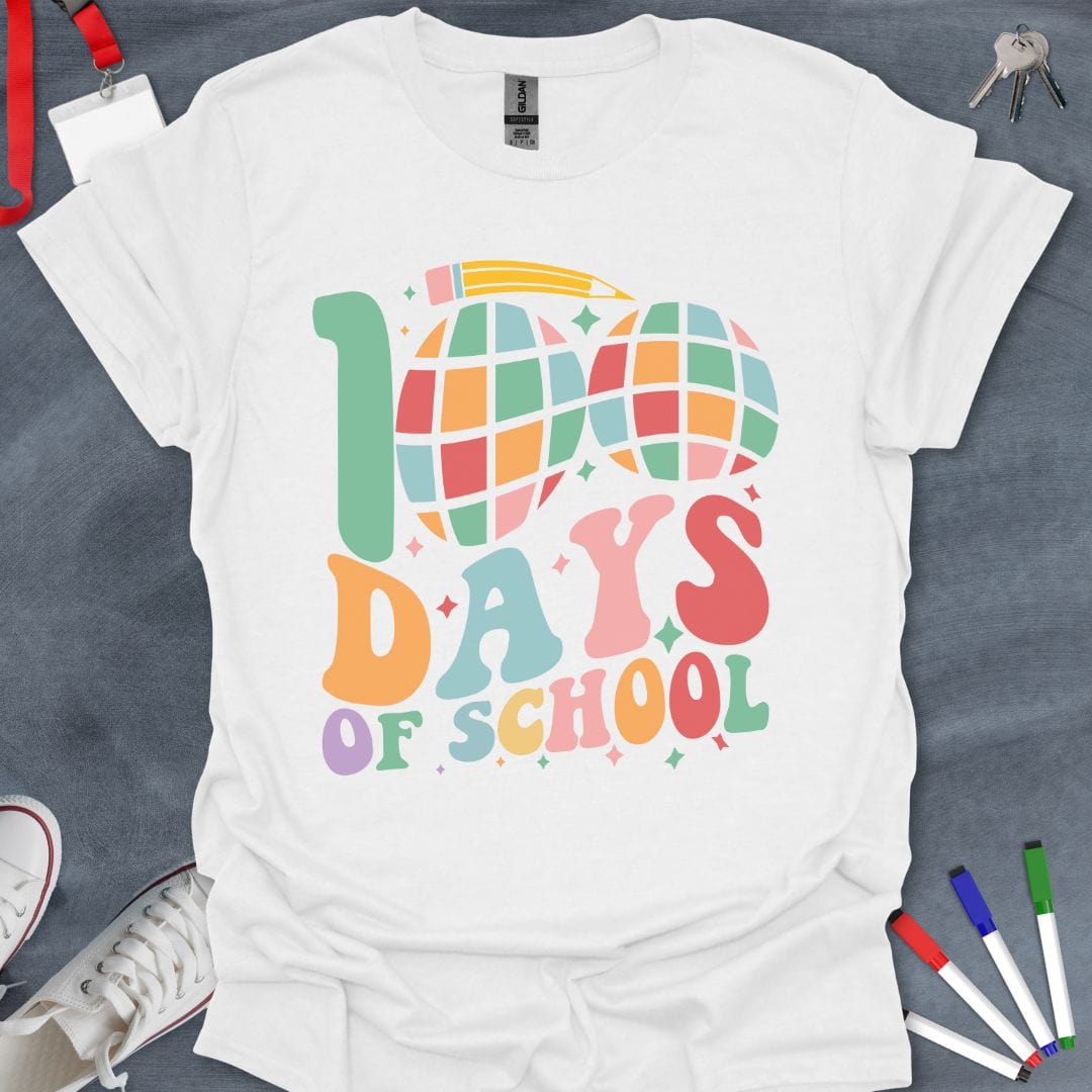 Teacher T-Shirt White / S Global Explorer 100 Days of School T-Shirt