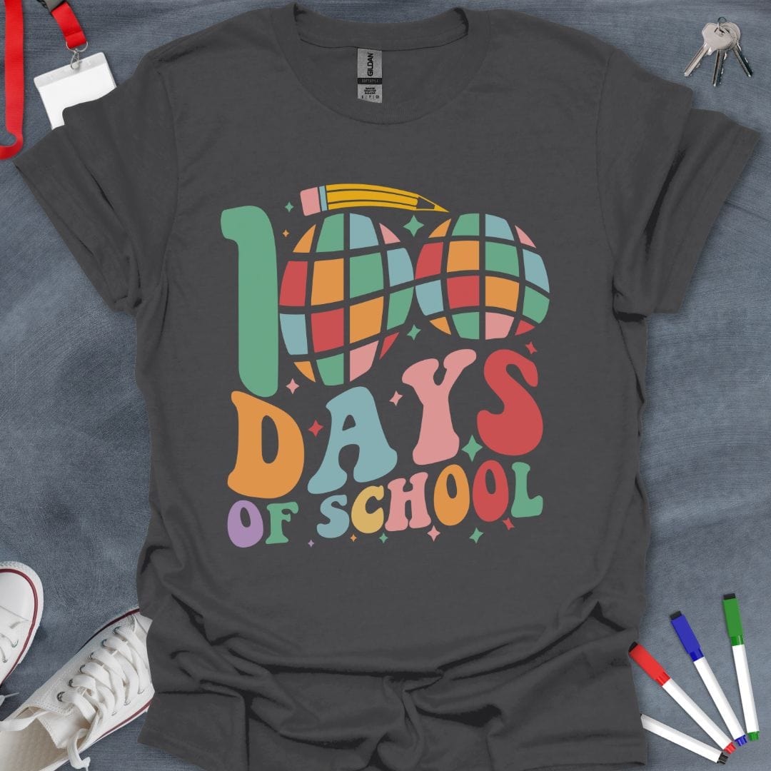 Teacher T-Shirt Charcoal / S Global Explorer 100 Days of School T-Shirt