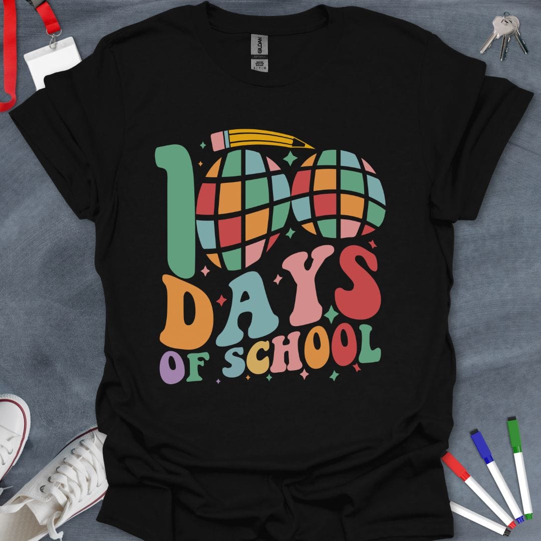 Teacher T-Shirt Black / S Global Explorer 100 Days of School T-Shirt