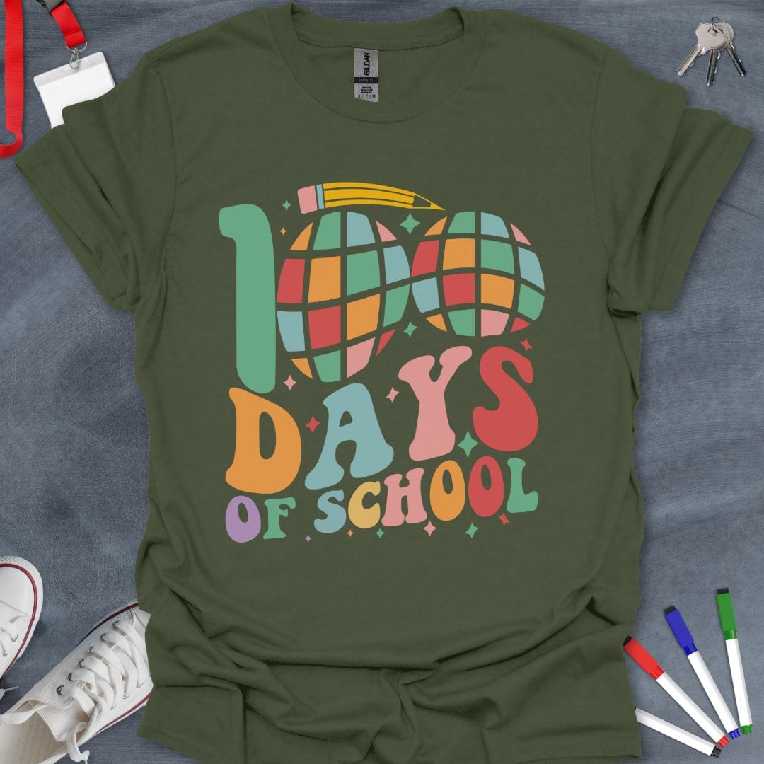 Teacher T-Shirt Military Green / S Global Explorer 100 Days of School T-Shirt