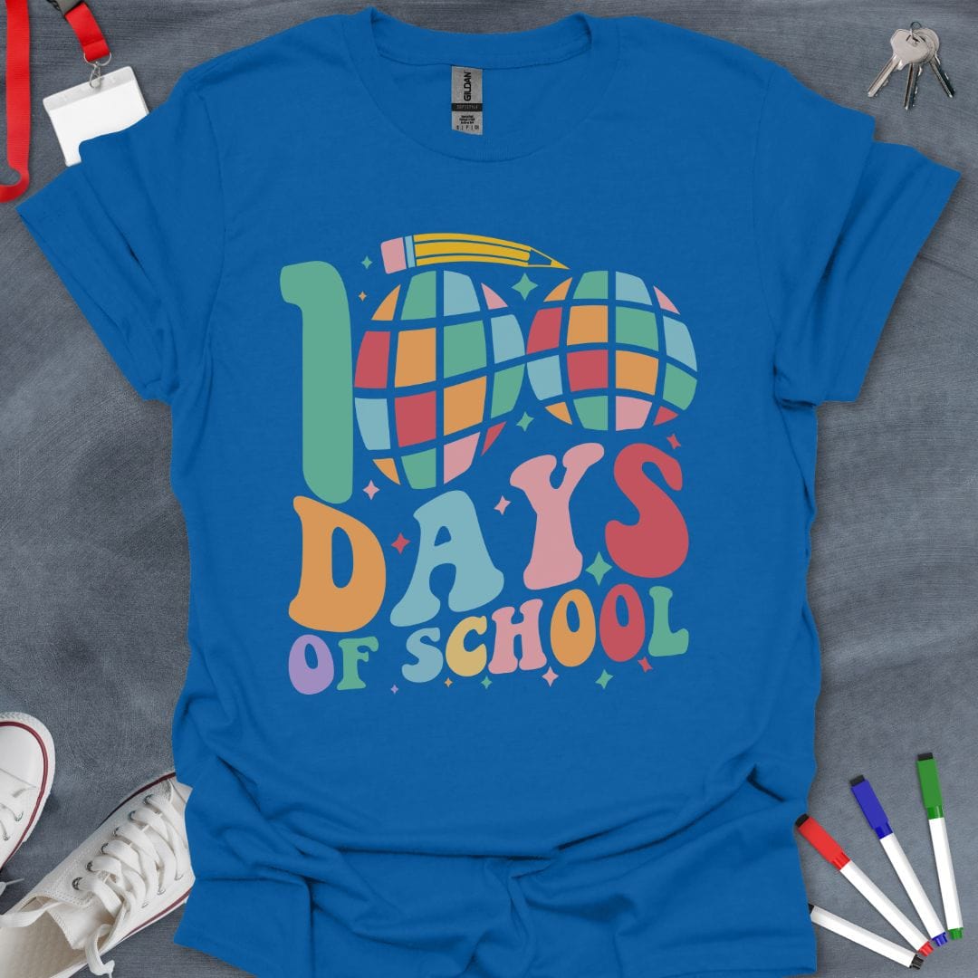 Teacher T-Shirt Royal / S Global Explorer 100 Days of School T-Shirt