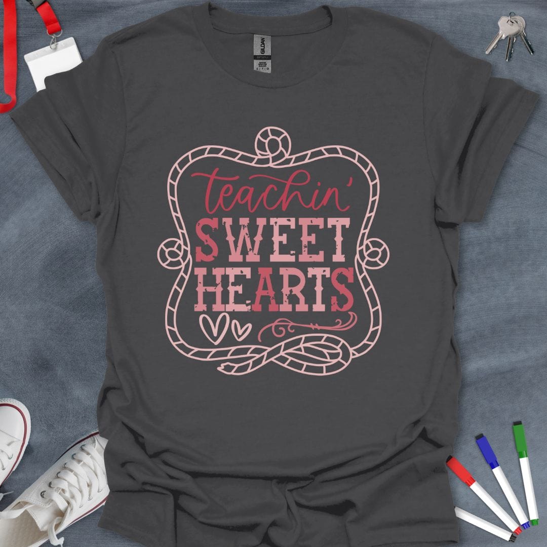 Teacher T-Shirt Charcoal / S Teachin' Sweet Hearts Valentine's T-Shirt