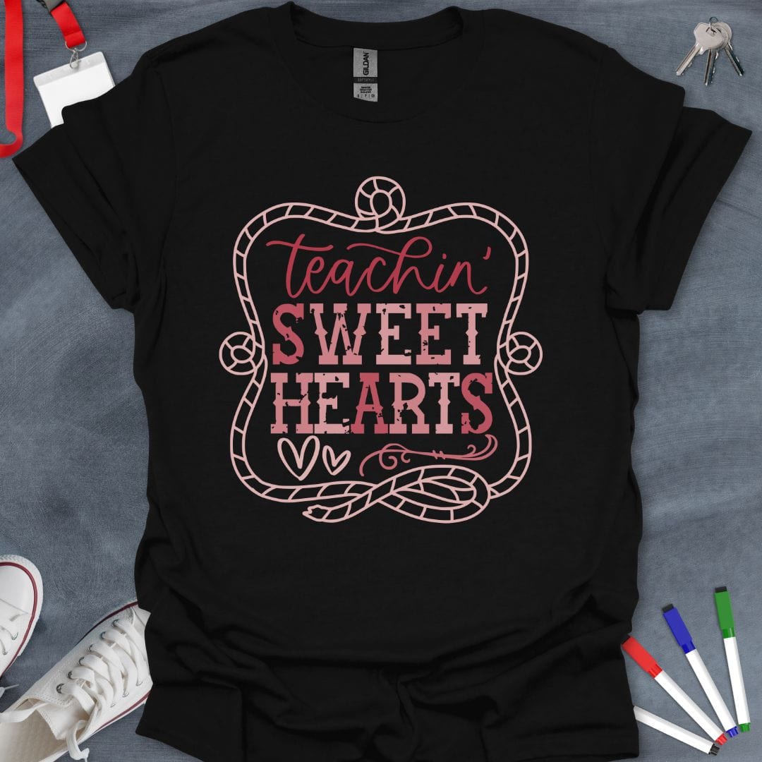 Teacher T-Shirt Black / S Teachin' Sweet Hearts Valentine's T-Shirt