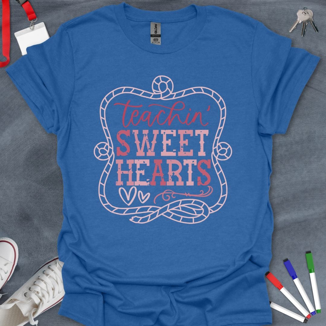 Teacher T-Shirt Heather Royal / S Teachin' Sweet Hearts Valentine's T-Shirt