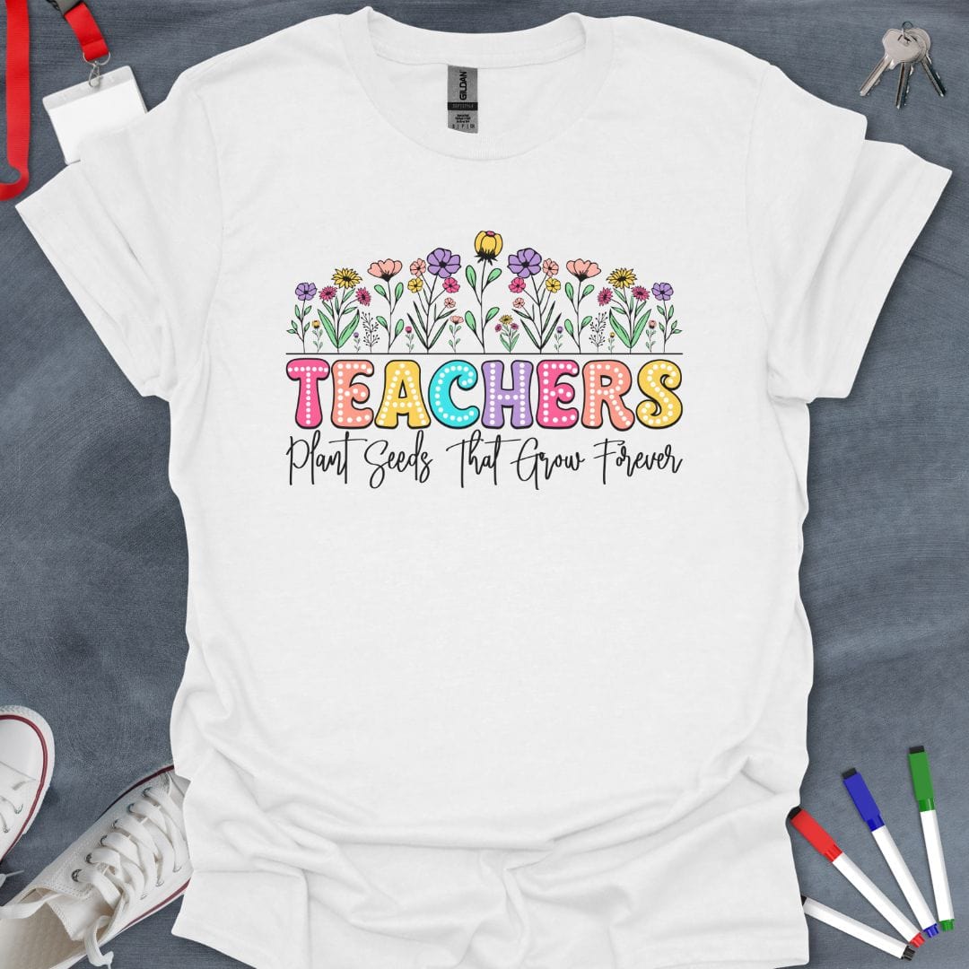 Teacher T-Shirt White / S Evergreen Growth Educator T-Shirt