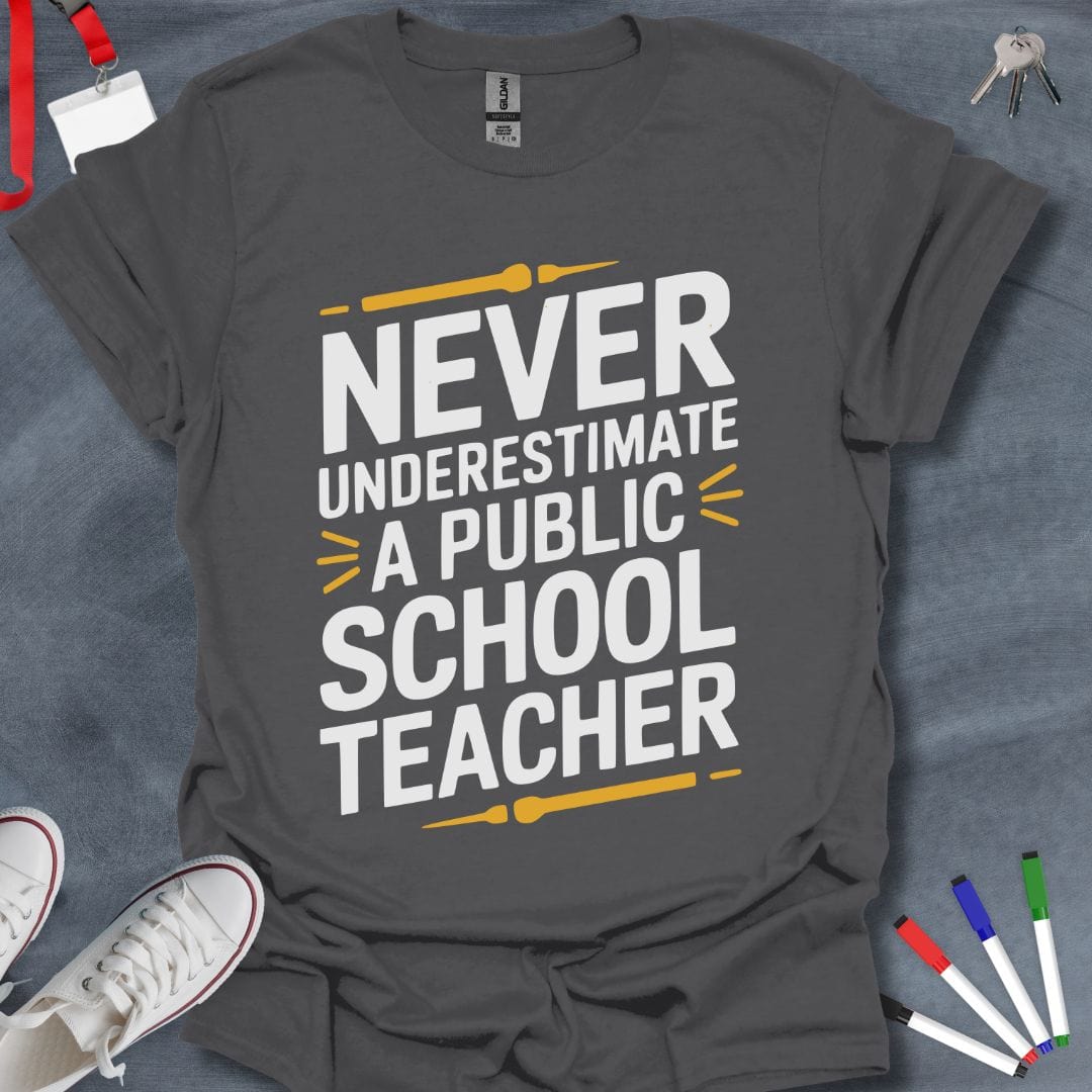 Teacher T-Shirt Charcoal / S Public School Power T-Shirt