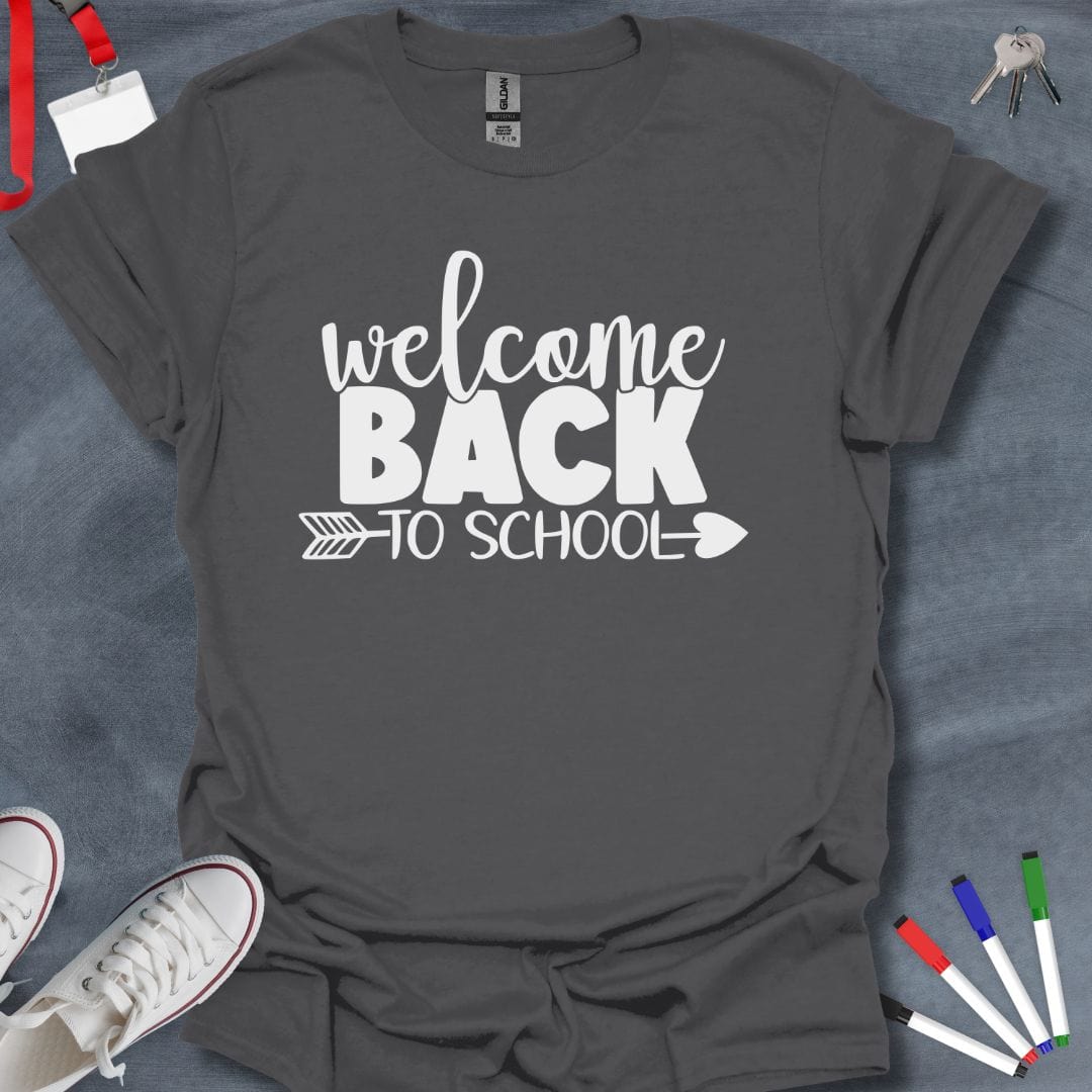 Teacher T-Shirt Charcoal / S Welcome Back Arrow T-Shirt