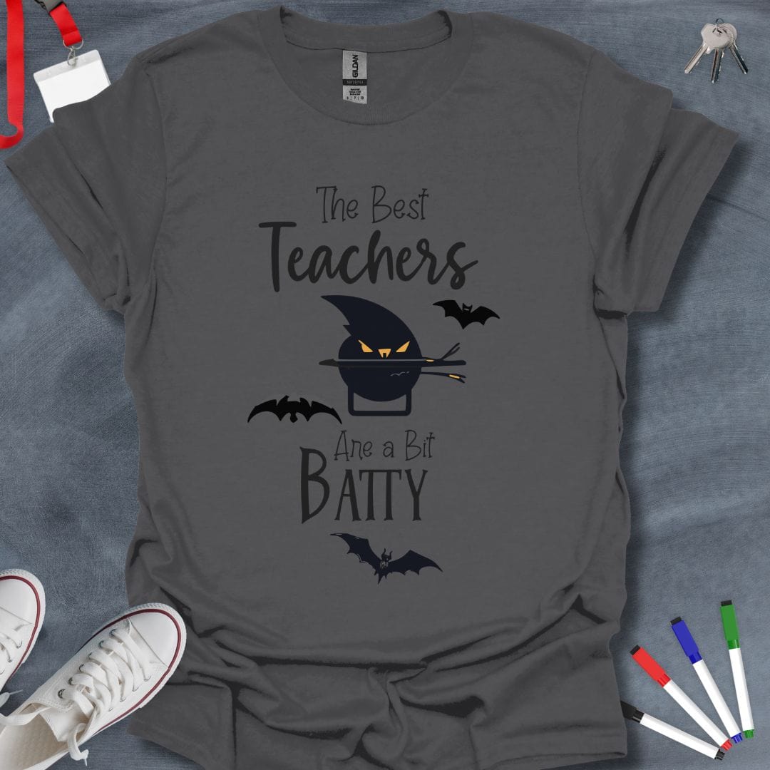 Teacher T-Shirt Charcoal / S Best Teachers Are a Bit Batty Halloween T-Shirt