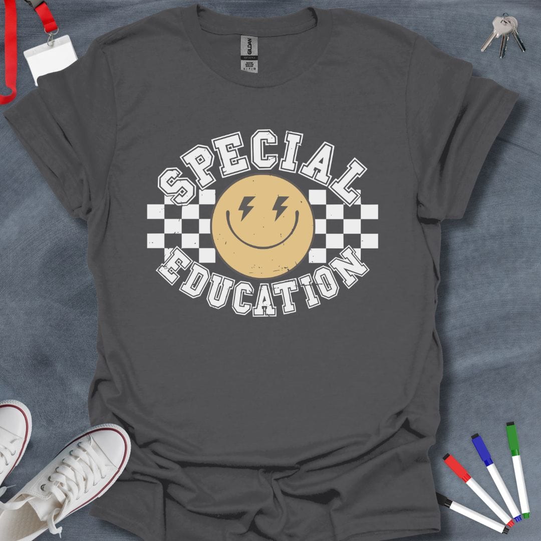 Teacher T-Shirt Charcoal / S Special Education Smiley T-Shirt