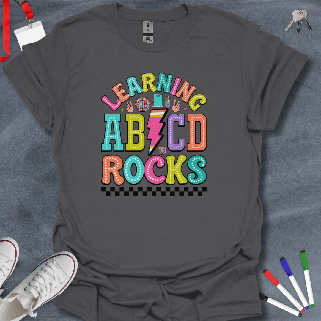 Teacher T-Shirt Charcoal / S Learning ABCD Rocks T-Shirt