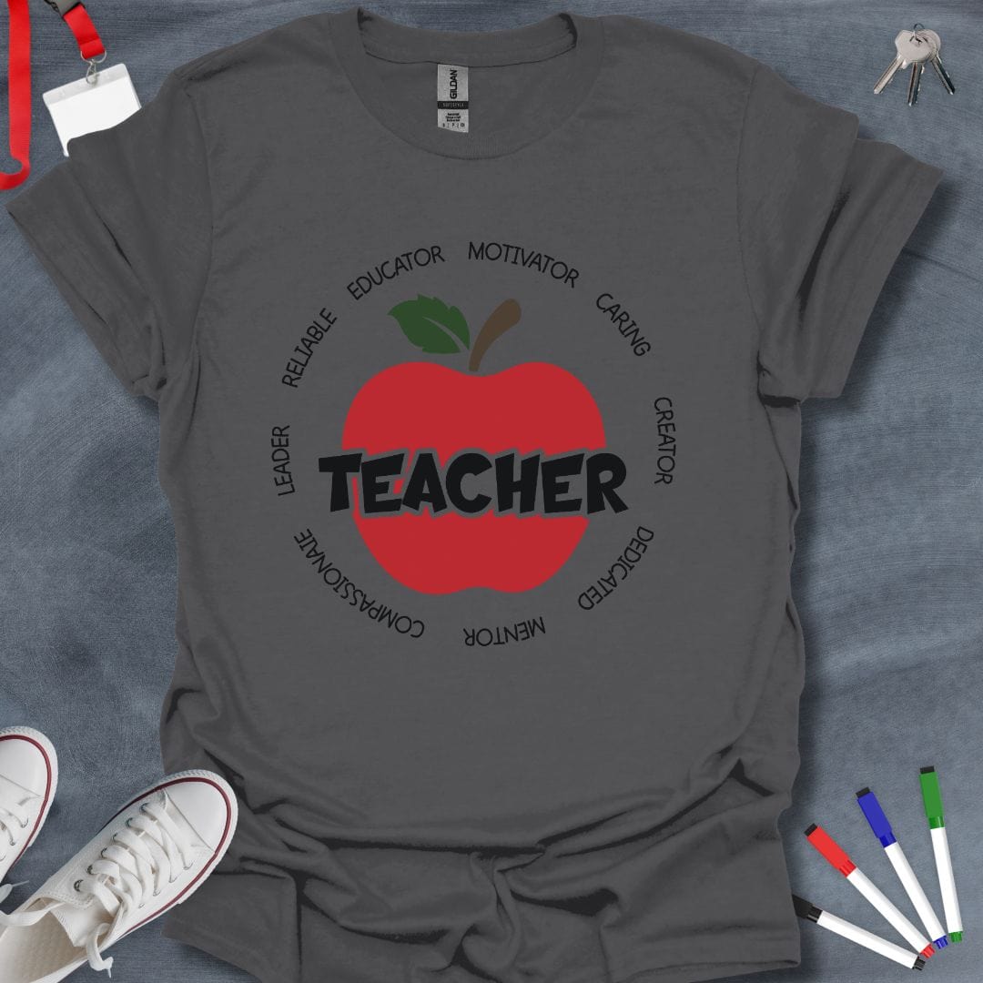 Teacher T-Shirt Charcoal / S Teacher Appreciation Apple T-Shirt