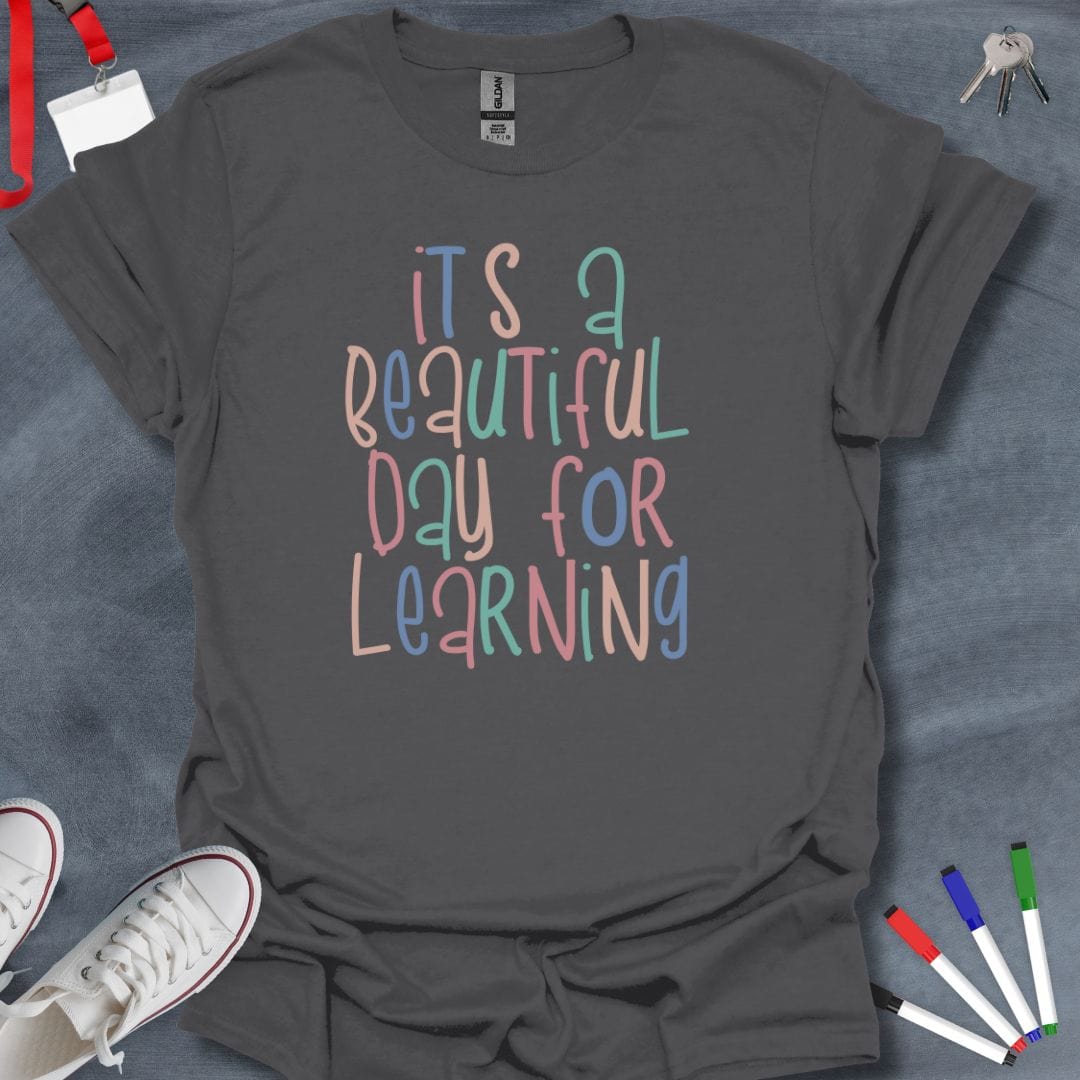 Teacher T-Shirt Charcoal / S Beautiful Day for Learning T-Shirt