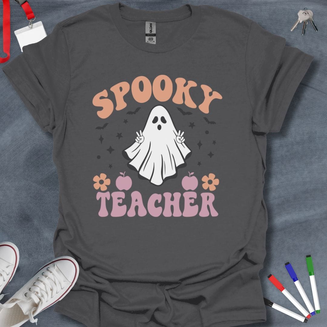 Teacher T-Shirt Charcoal / S Spooky Teacher Ghost T-Shirt