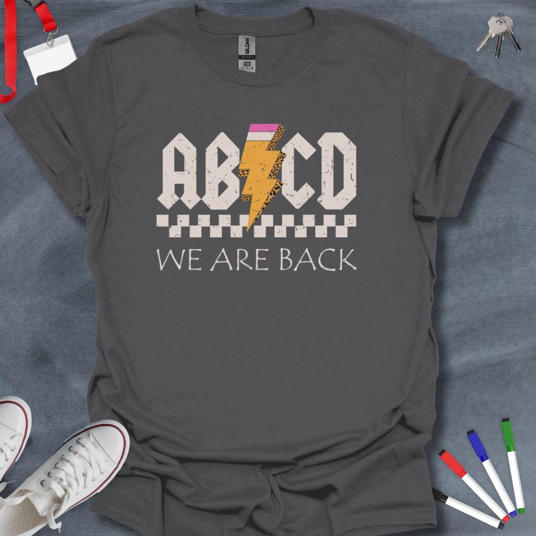 Teacher T-Shirt Charcoal / S Back to School Bold ABCD T-Shirt