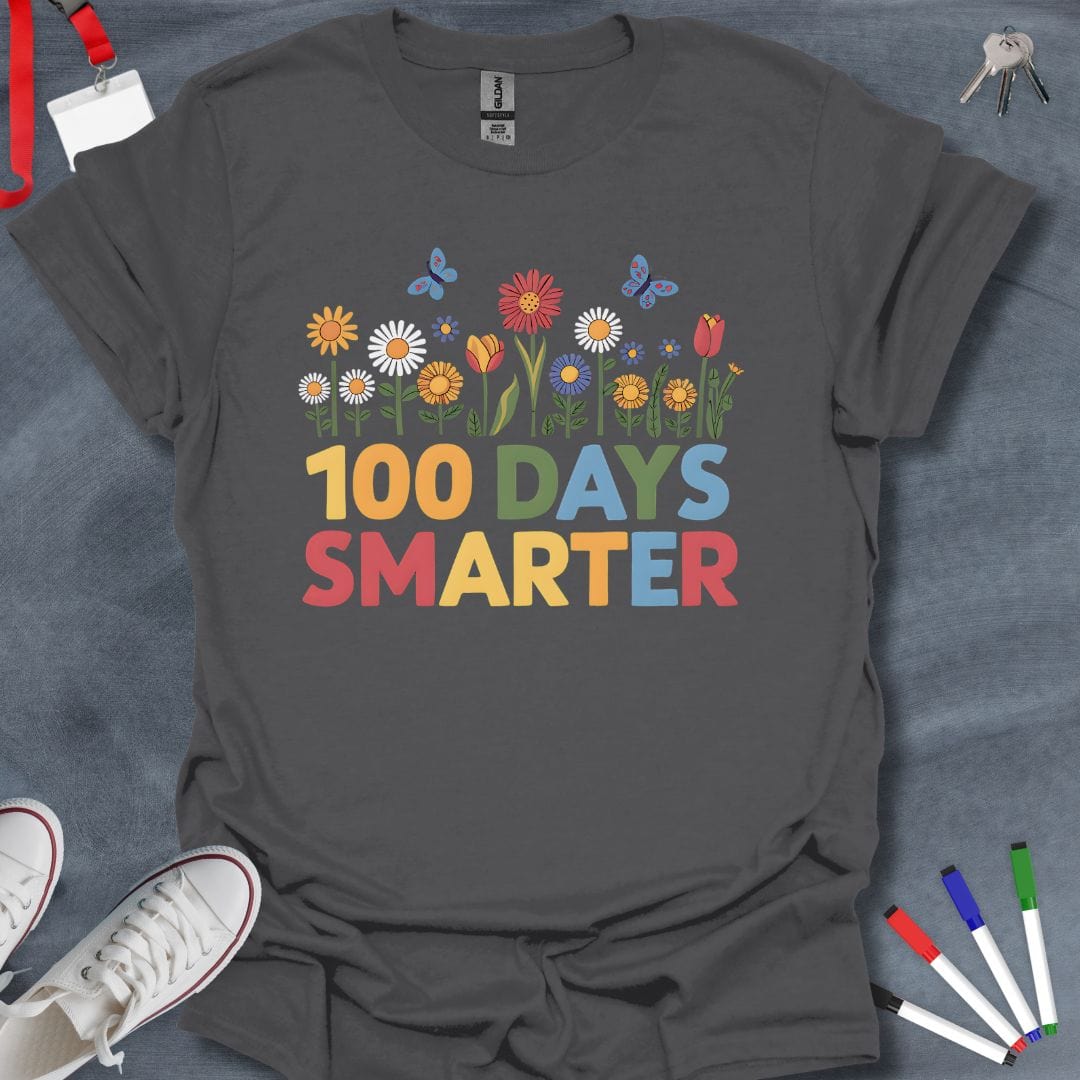 Teacher T-Shirt Charcoal / S 100 Days Smarter T-Shirt