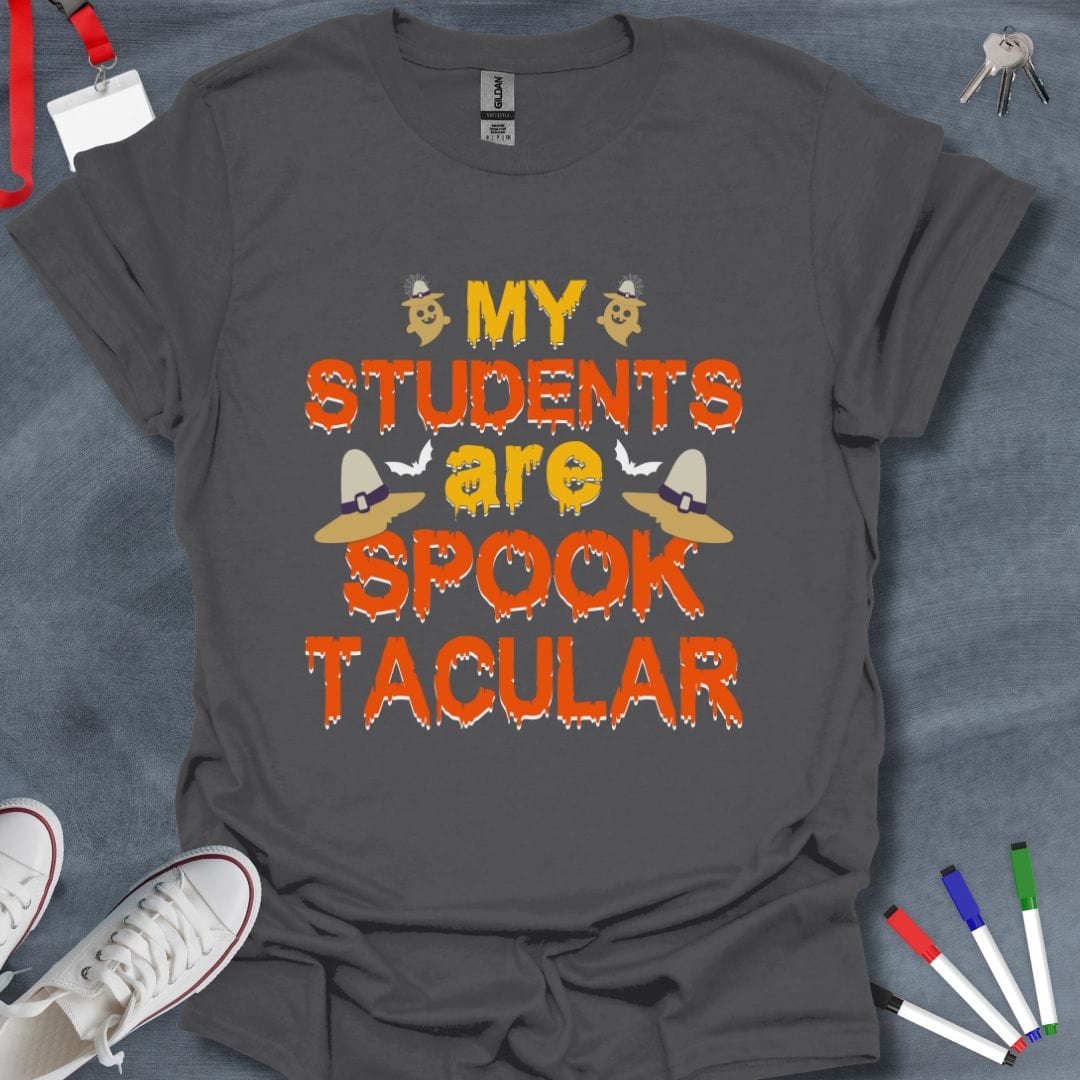 Teacher T-Shirt Charcoal / S My Students Are Spooktacular Halloween T-Shirt