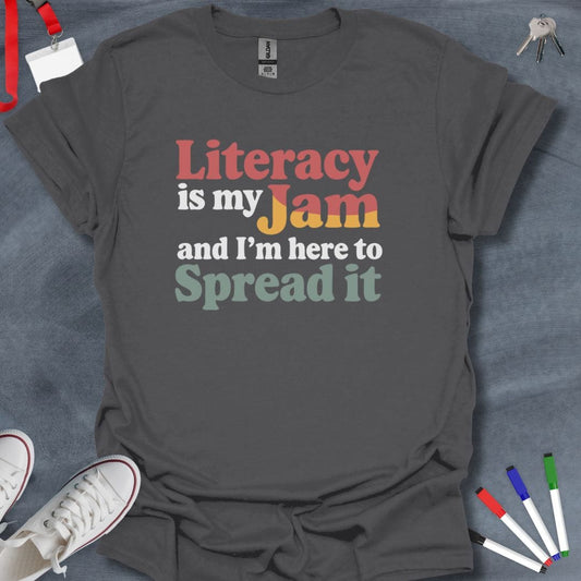 Teacher T-Shirt Charcoal / S Spread the Literacy Love T-Shirt