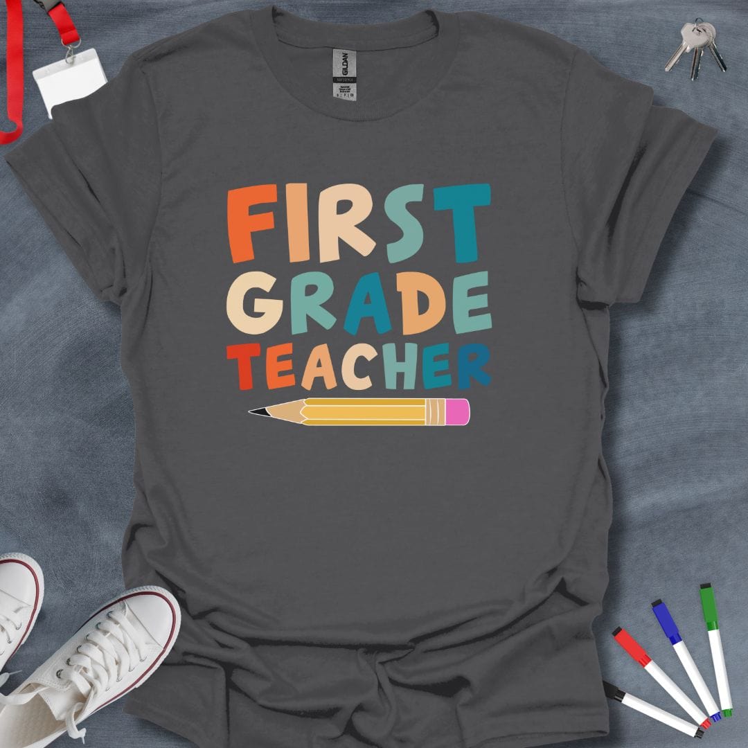 Teacher T-Shirt Charcoal / S First Grade Teacher T-Shirt