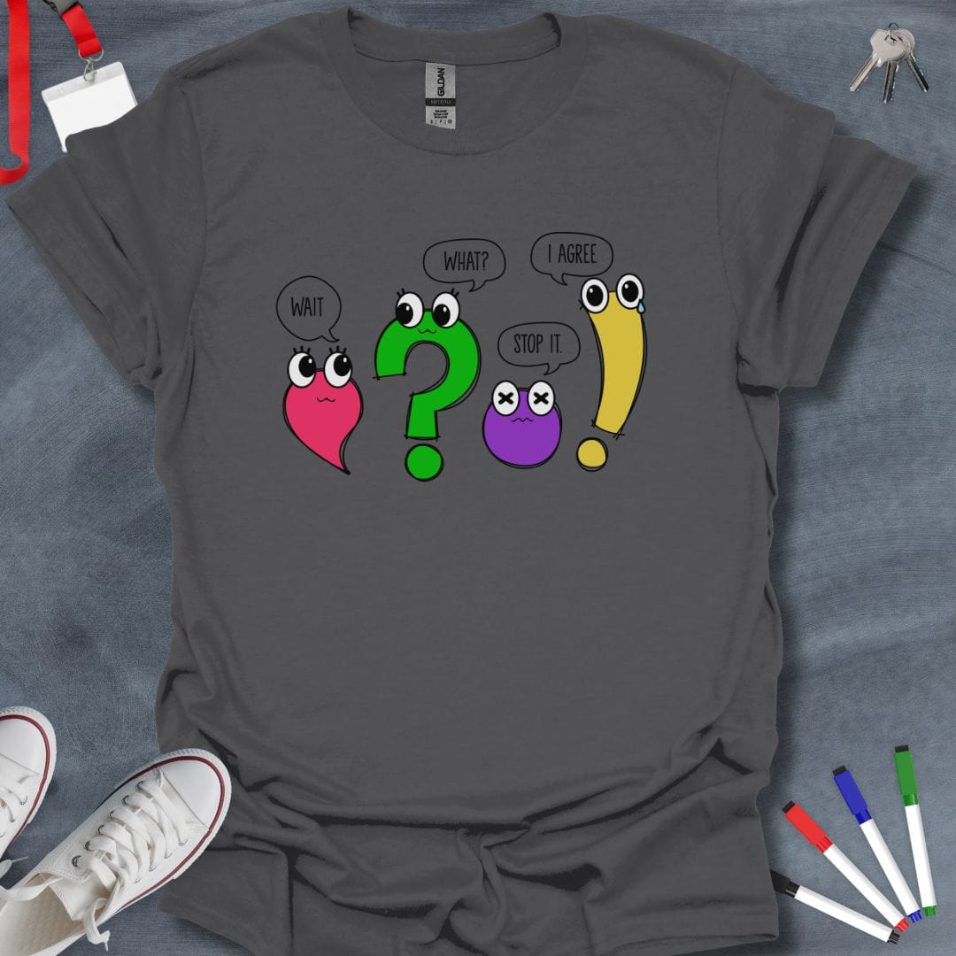 Teacher T-Shirt Charcoal / S Punctuation Pals T-Shirt