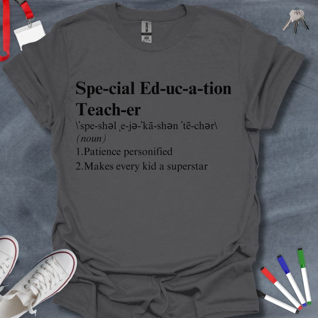 Teacher T-Shirt Charcoal / S Special Education Teacher's Heartbeat T-Shirt