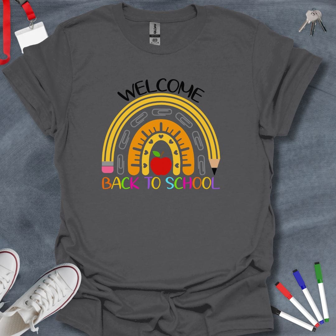 Teacher T-Shirt Charcoal / S Rainbow Back to School T-Shirt