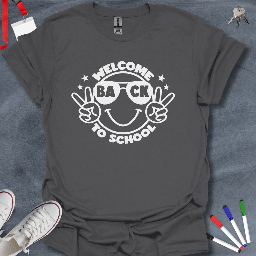 Teacher T-Shirt Charcoal / S Welcome Back Smiling Face T-Shirt