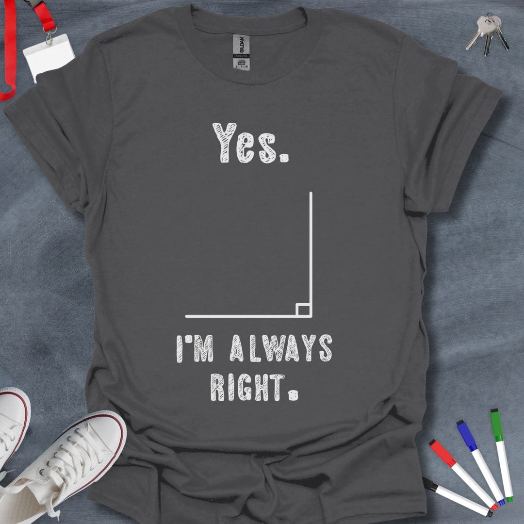 Teacher T-Shirt Charcoal / S Always Right Angle T-Shirt