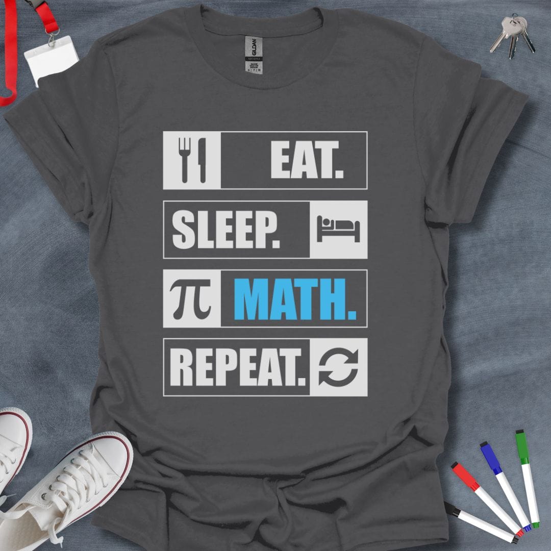 Teacher T-Shirt Charcoal / S Math Routine T-Shirt