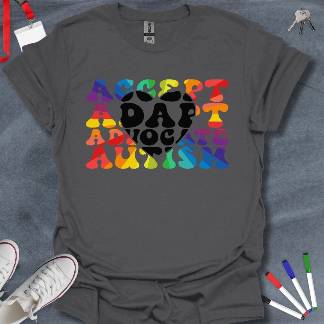 Teacher T-Shirt Charcoal / S Accept Advocate Autism T-Shirt