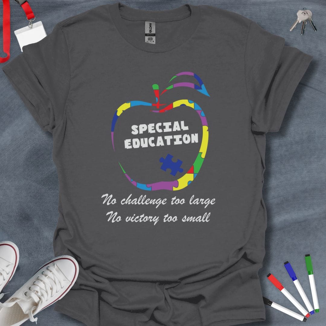 Teacher T-Shirt Charcoal / S Special Education Victory T-Shirt