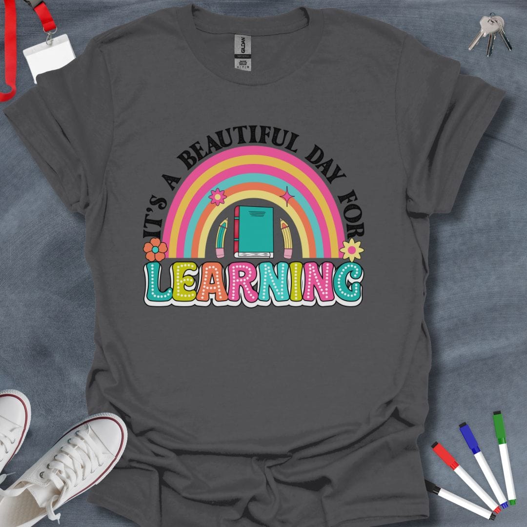 Teacher T-Shirt Charcoal / S Learning Rainbow T-Shirt