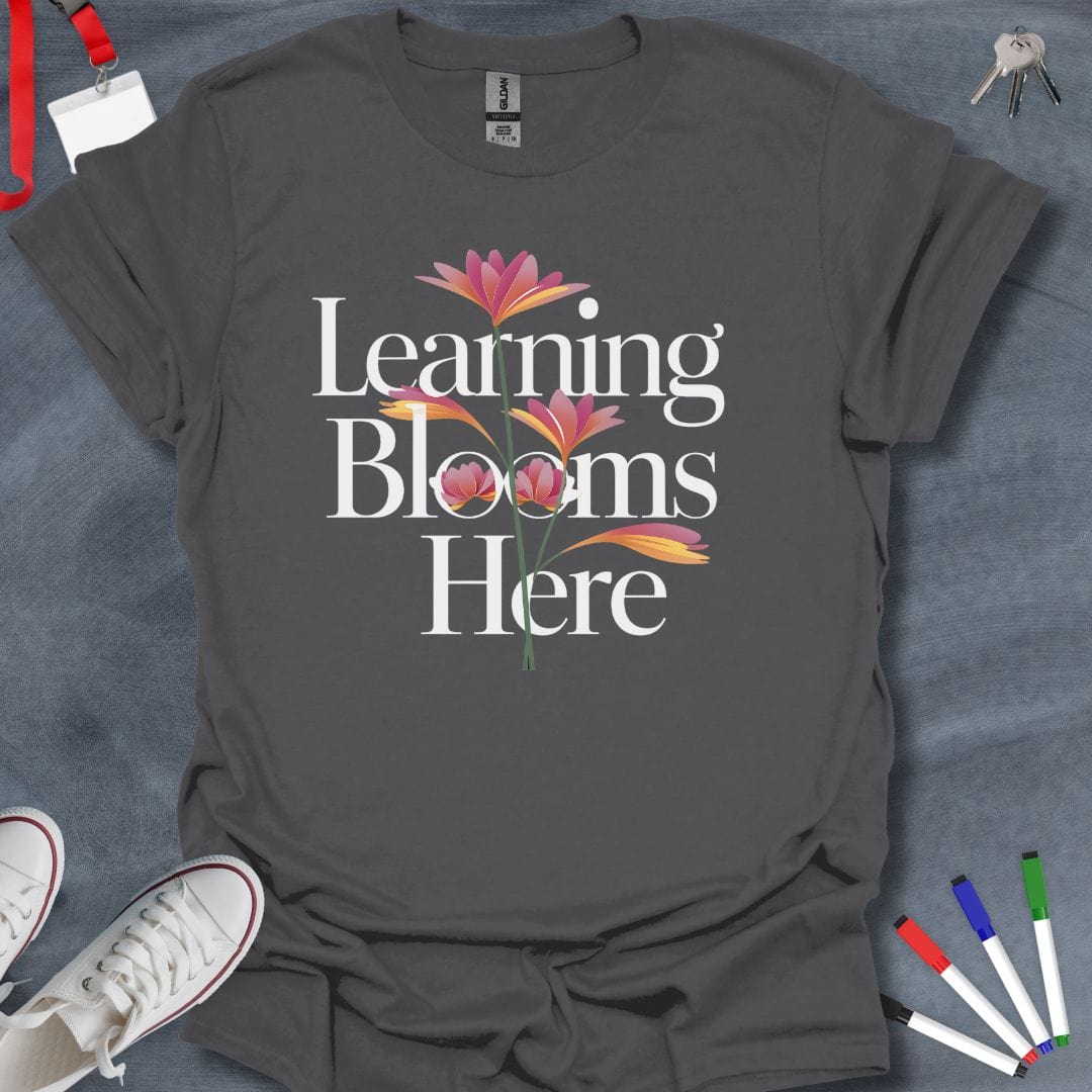 Teacher T-Shirt Charcoal / S Blossom of Learning T-Shirt