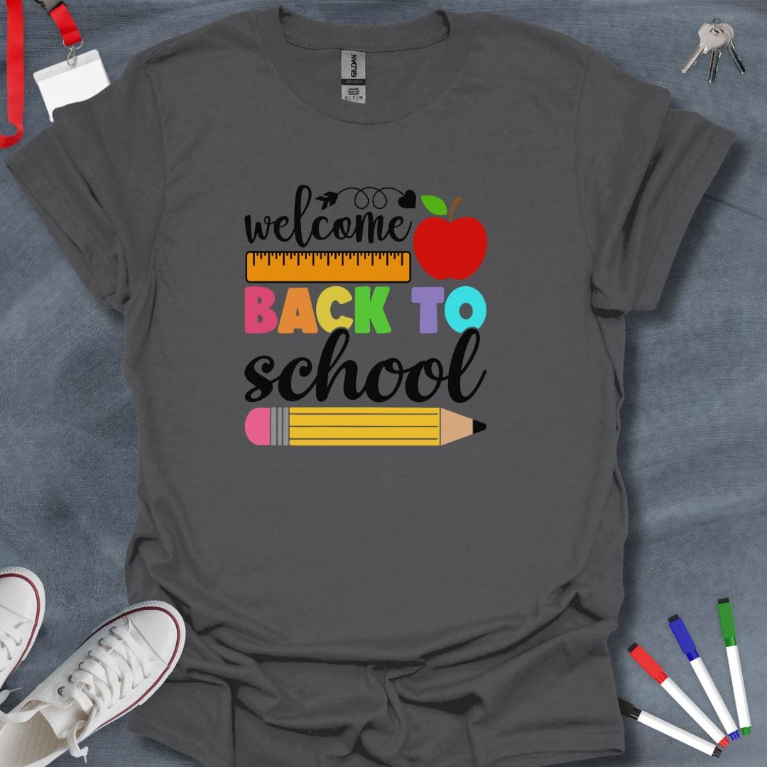 Teacher T-Shirt Charcoal / S Colorful Back to School T-Shirt