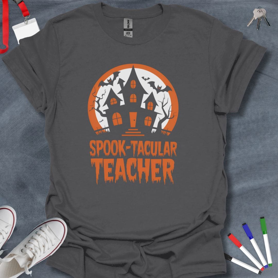 Teacher T-Shirt Charcoal / S Spook-tacular Teacher Halloween T-Shirt