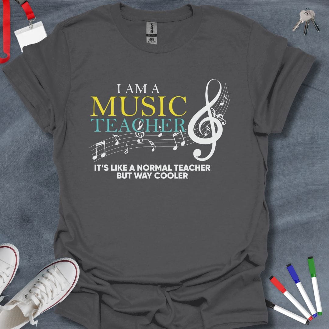 Teacher T-Shirt Charcoal / S Music Teacher Cool T-Shirt