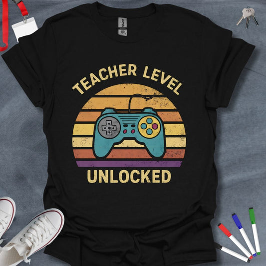 Teacher T-Shirt Black / S Teacher Level Unlocked T-Shirt